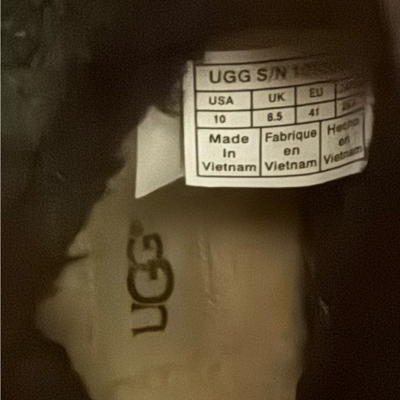 UGG Ellecia Black Sheepskin Wedge Boots Good Condition Size 10 - Picture 5 of 7